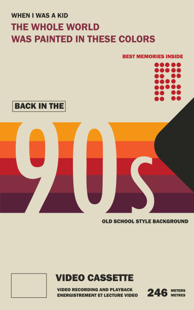 旧录像带背景。老式学校和回到90年代的概念背景图片下载