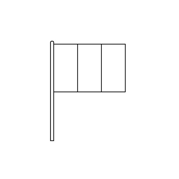 意大利或法国的黑色轮廓垂直国旗。细线图标图片下载