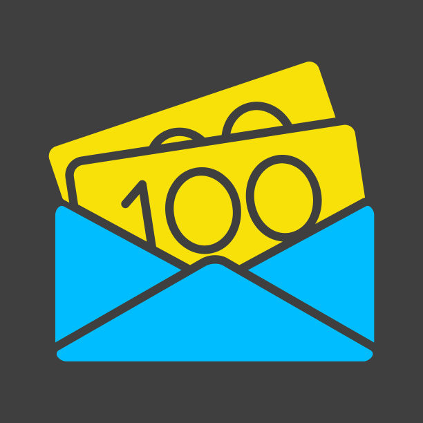 打开信封与钱隔离矢量图标图片下载