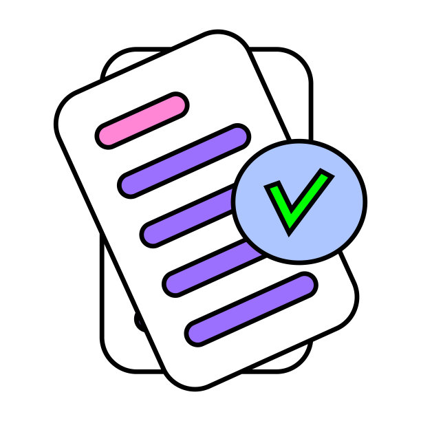 文件图标。业务图标。确认或批准的文件。线性风格象形图矢量孤立的背景。图片下载