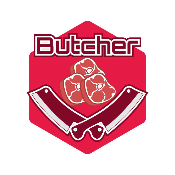 屠夫徽章孤立的白色背景。矢量图图片下载