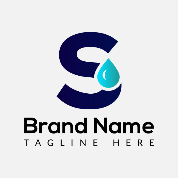 删除字母S模板上的标志。水滴上S字母，初始水滴符号概念图片下载