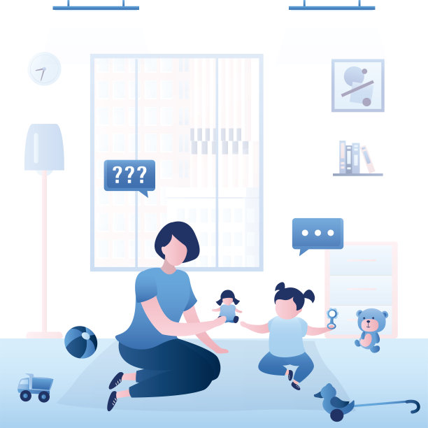 妈妈和女儿一起玩。花时间和孩子们在一起。小孩正在学习走路和玩玩具。客厅内部有家具。母婴保健。可爱的人物。图片下载