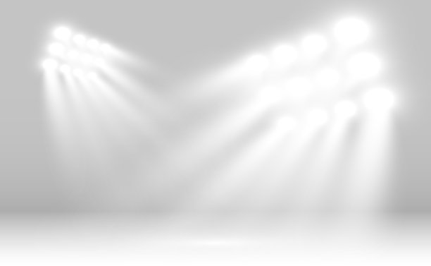 逼真的聚光灯照明。照明设备。图片下载