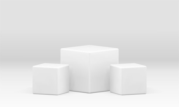 白色立方体3d竞技场讲台舞台平方竞赛展示工作室背景现实矢量图片下载