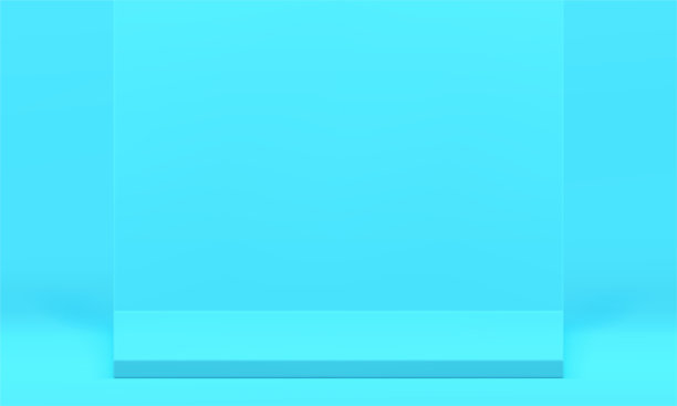 蓝色3d领奖台颁奖舞台冠军庆典宣传工作室背景逼真矢量图片下载