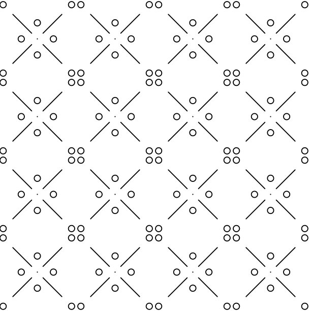 矢量插图。几何无缝图案。一排排的实点和线形圆组成一个菱形。灰色斑点，黑色和白色背景。简单的单色抽象图案。图片下载