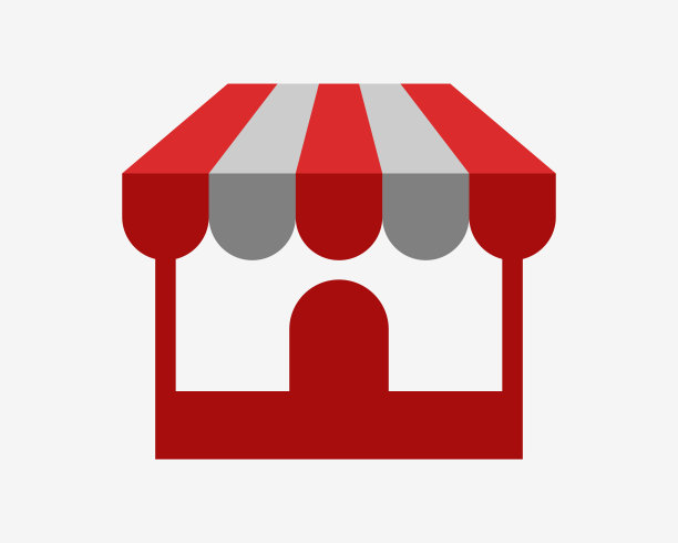 商店商店市场零售超市销售购买杂货店店面货架遮阳篷矢量设计插图图片下载