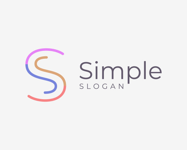 字母S线艺术线性薄简单现代当代抽象彩色图标矢量设计插图图片下载