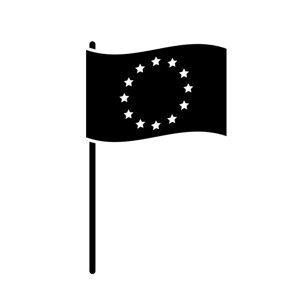 欧盟旗帜扁平风矢量图图片下载