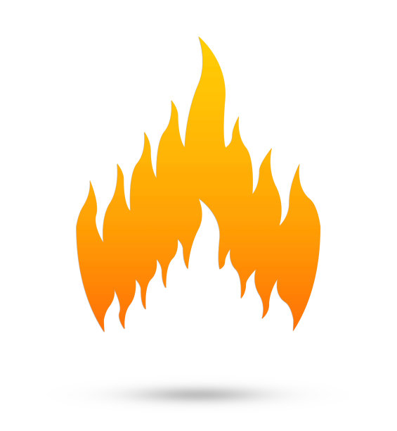剪纸火在白色背景，火焰矢量，图标说明图片下载
