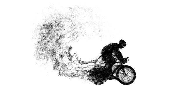 一个公路自行车赛车手的抽象剪影，男子是骑在运动自行车孤立的白色背景。自行车运动交通工具。矢量图图片下载