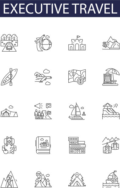 行政旅行线路图标和标志图片下载