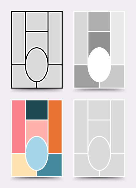 Moodboard模板。照片拼贴布局。极简主义的Moodboard。图片下载