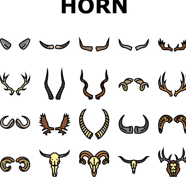 角动物野生动物自然图标集图片下载