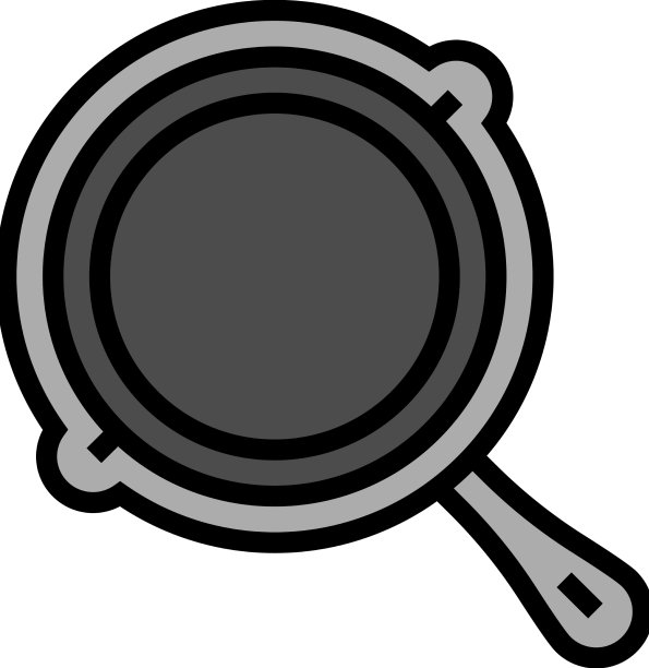 铸铁煎锅厨房炊具颜色图标图片下载