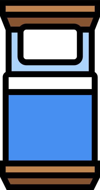 单人床顶部视图颜色图标图片下载