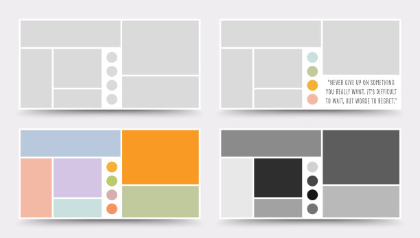 Moodboard模板。照片拼贴布局。极简主义的Moodboard。图片下载