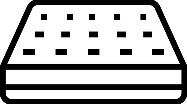 记忆泡沫床垫卧室内线图标图片下载