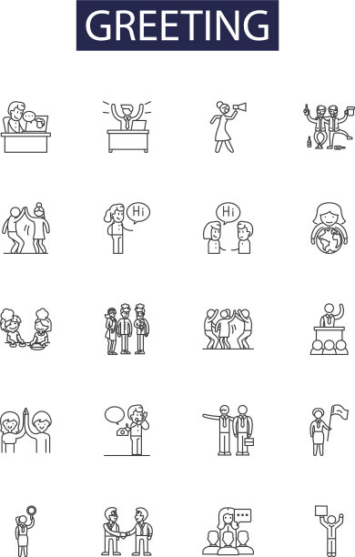 问候线图标和标志的背景图片下载