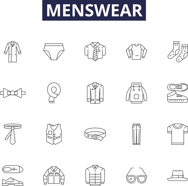 男装线图标和标志服装图片下载