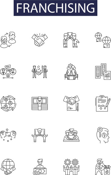 特许经营线路图标和标志图片下载