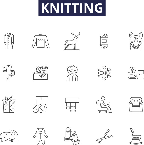 针织线图标和标志纱线图片下载