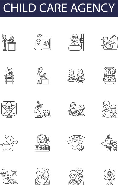 儿童保育机构的图标和标志图片下载