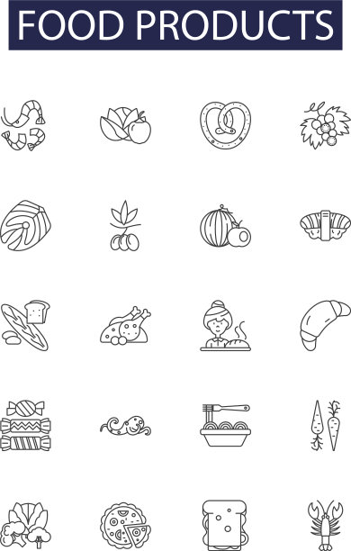 食品产品线图标和标志乳制品图片下载