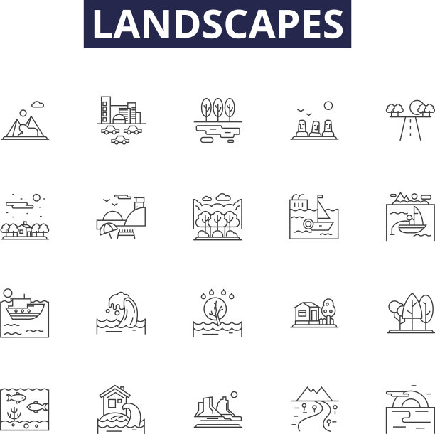 风景线图标和标志海景图片下载