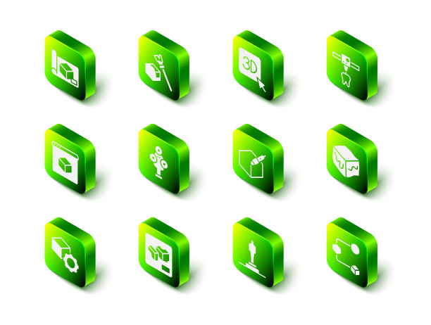 设置等距立方体3d打印机牙齿3d笔工具图片下载