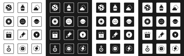 集阴天土元素太阳满月图片下载