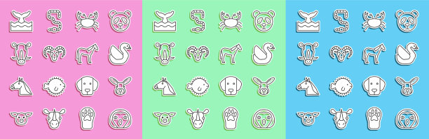 集行猫头鹰鸟兔头天鹅蟹头图片下载