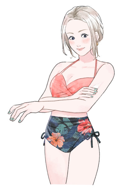 一个女人在胳膊上涂防晒霜的插图。图片下载