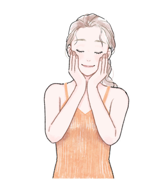 一个女人做面部皮肤护理的插图。图片下载