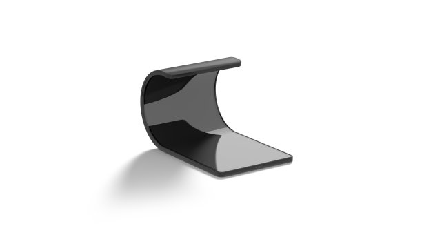 空白黑色翻盖手机柔性扭曲显示模型，隔离图片下载