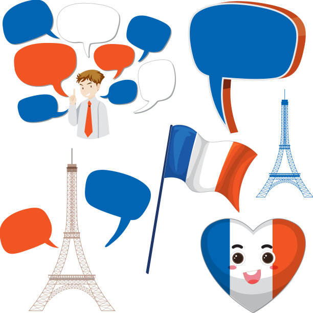 带有语音气泡的法国图标图片下载