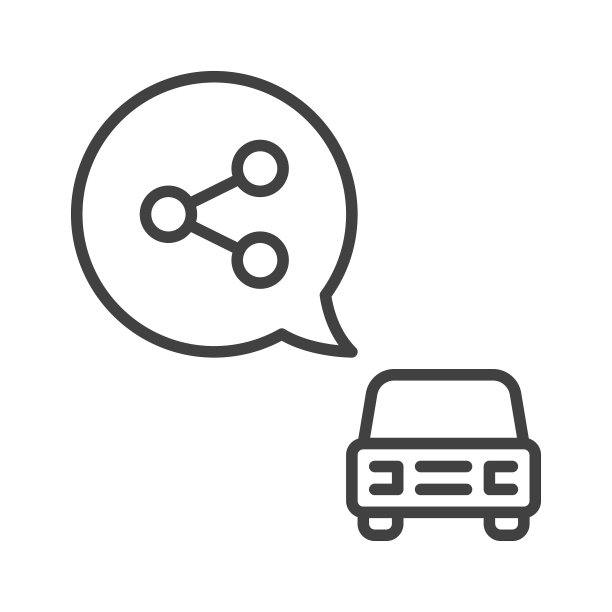 汽车与语音泡泡线性共享汽车概念图片下载