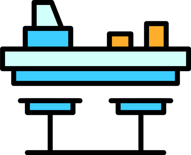 饮料店柜台图标平图片下载