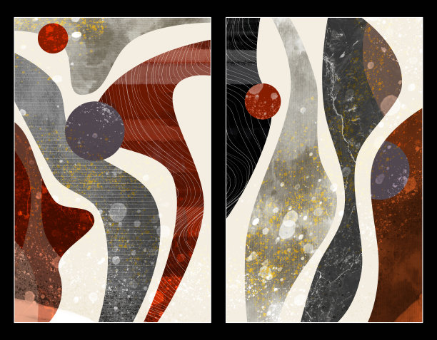 现代简约波西米亚风墙面装饰艺术海报图片下载