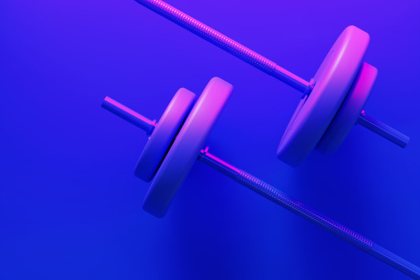 健身器材3d纯色背景，3d渲染图片下载