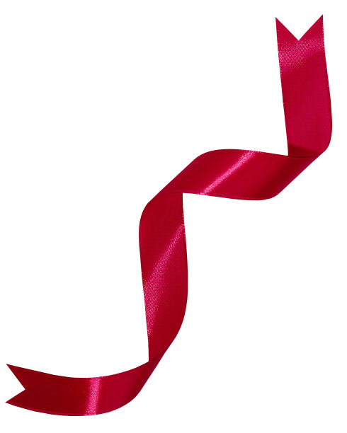 白色背景上的圣诞和生日礼物的红色卷带。图片下载