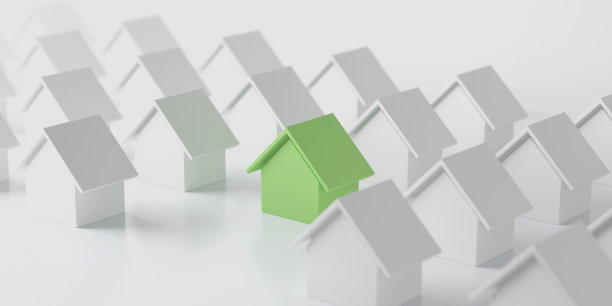 住房的概念。独特的建筑脱颖而出图片下载