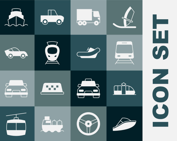 集快艇有轨电车和铁路列车配送图片下载