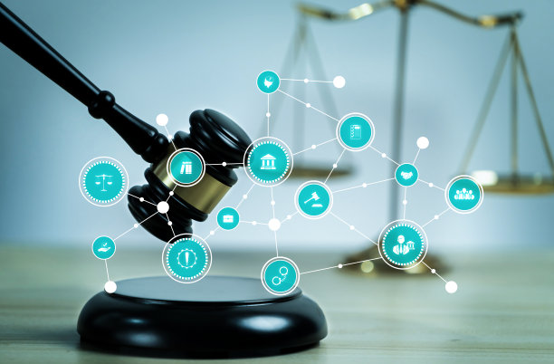 聪明的法律，法律咨询图标和机敏的律师工作工具在律师办公室图片下载