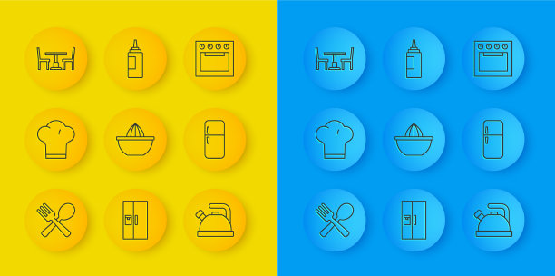 集行交叉叉勺厨师帽柑橘图片下载