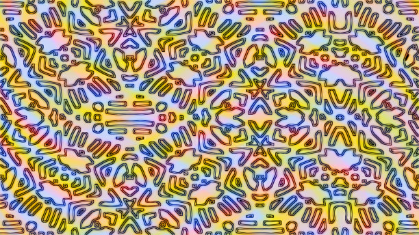 彩色非洲图案，民族设计，曲线线和几何形状，粉红色，红色，黄色，橙色，蓝色和绿色，插图图片下载