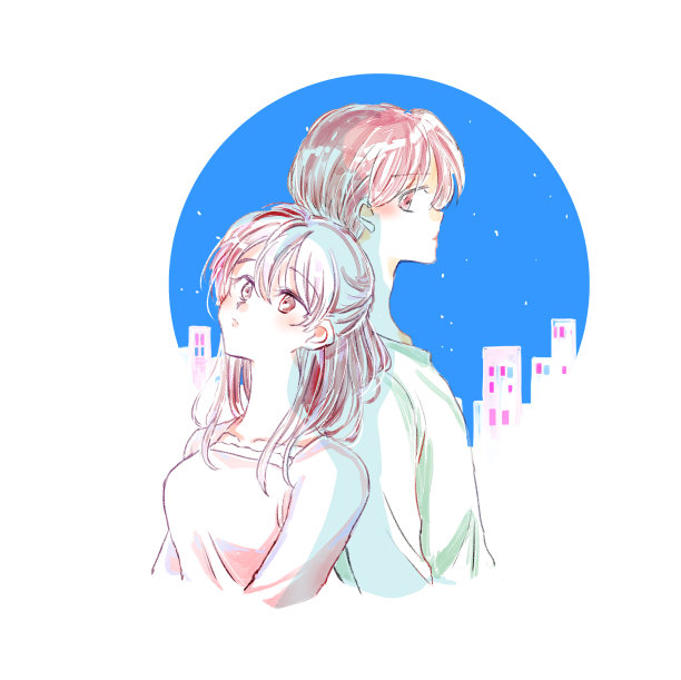 孤独的男女背靠背图片下载