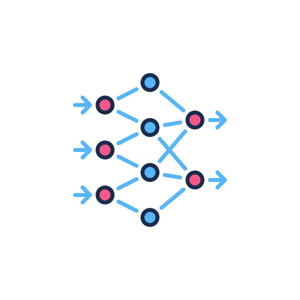 人工神经网络矢量概念彩色图标图片下载