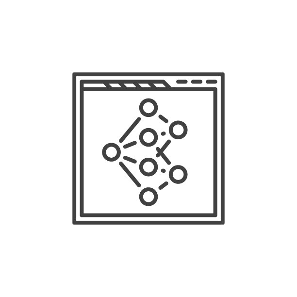 神经网络在Web浏览器中的矢量概念线图标图片下载